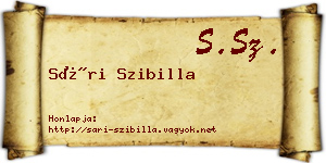 Sári Szibilla névjegykártya